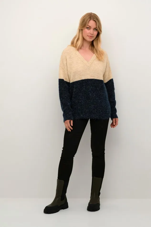 CULTURE Knitwear and Cardigans CUkimmy Pullover Oyster Dress Blues Melange 8211 Women