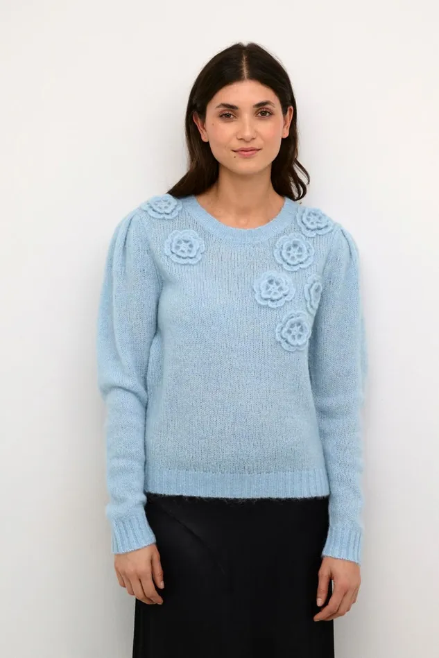 CULTURE Knitwear and Cardigans CUosa Pullover Cashmere Blue Melange 8211 Women CULTURE Knitwear and Cardigans CUosa Pullover Cashmere Blue Melange 8211 Women