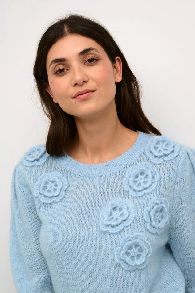 CULTURE Knitwear and Cardigans CUosa Pullover Cashmere Blue Melange 8211 Women