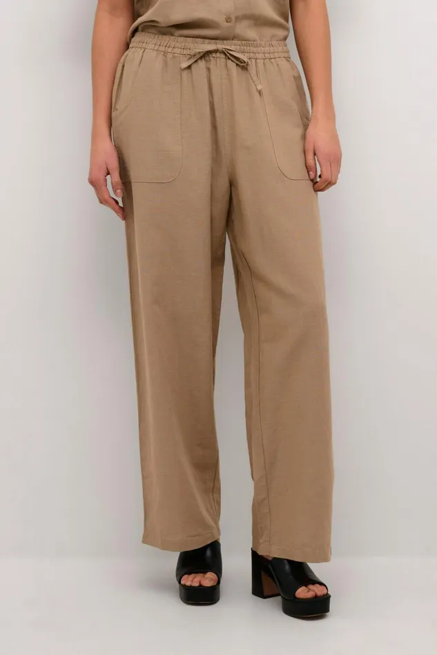 CULTURE Pants CUazemina Linen Trousers Dune 8211 Women