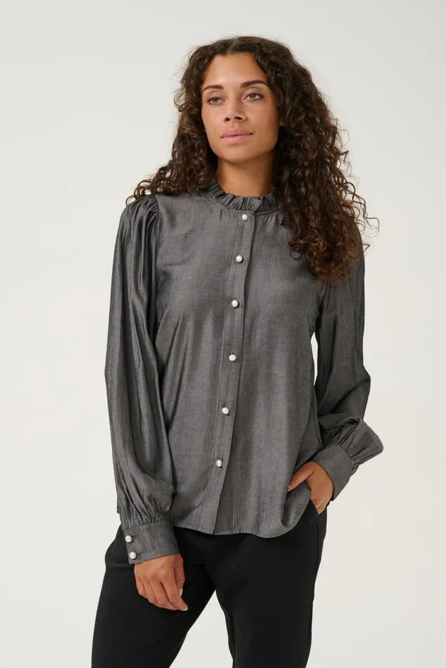 CULTURE Shirts CUbelva Shirt Black Melange 8211 Women