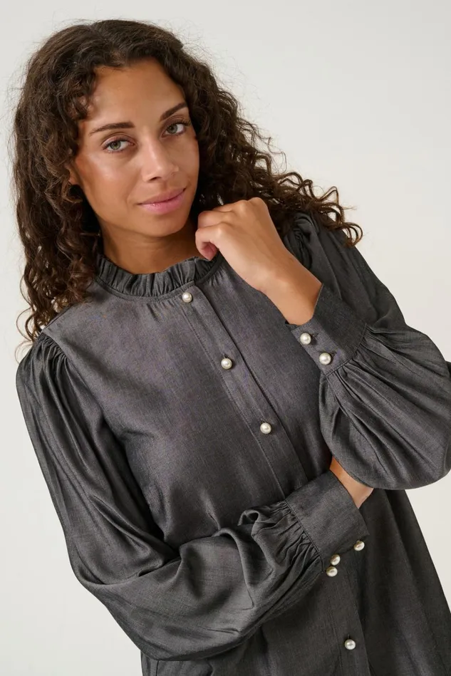 CULTURE Shirts CUbelva Shirt Black Melange 8211 Women
