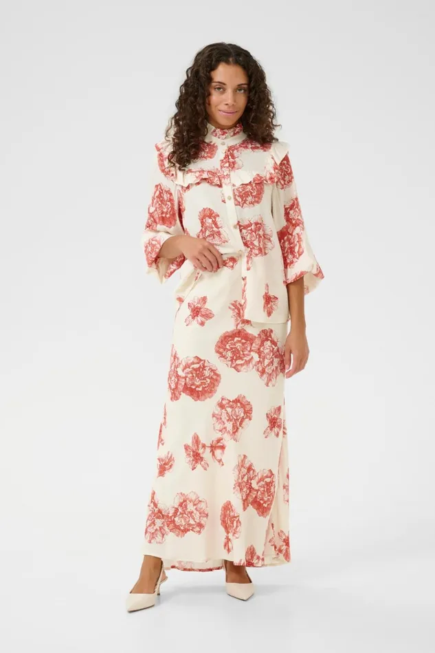 CULTURE Skirts CUalexa Skirt Offwhitered Flower 8211 Women