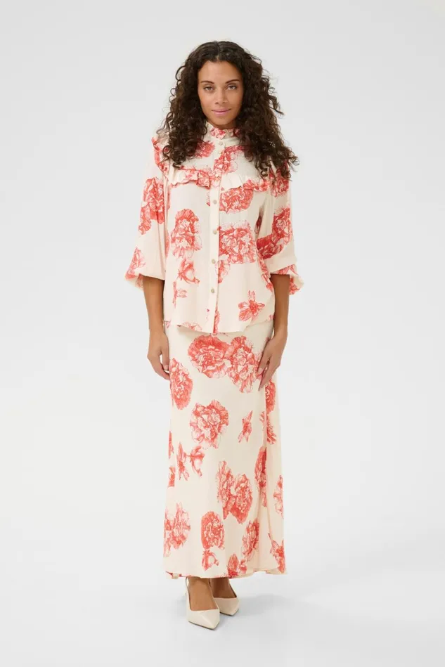 CULTURE Skirts CUalexa Skirt Offwhitered Flower 8211 Women