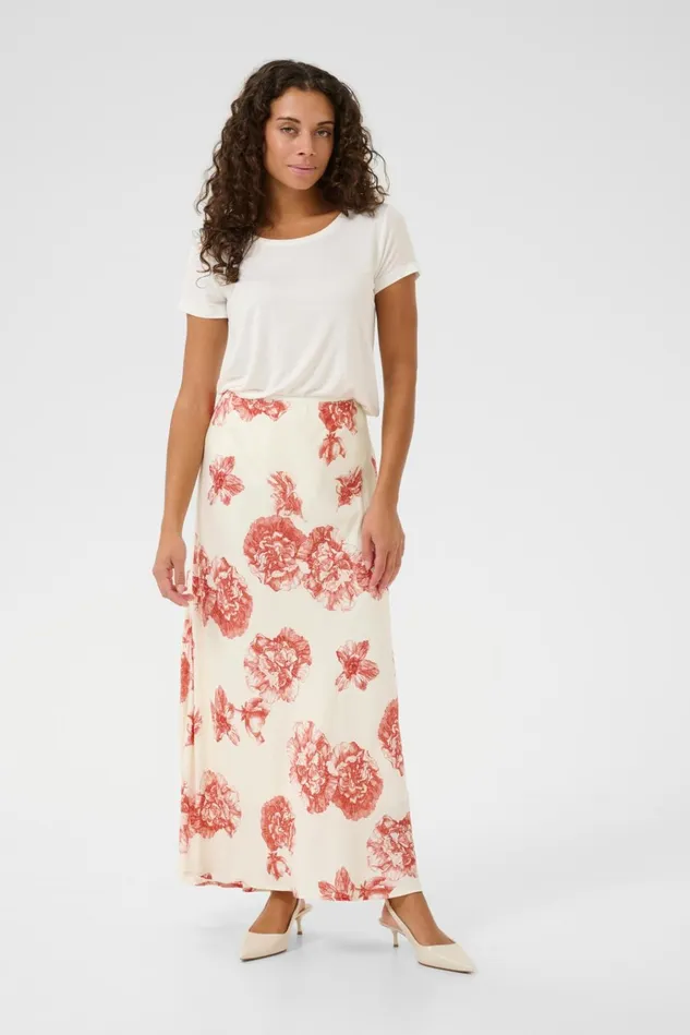 CULTURE Skirts CUalexa Skirt Offwhitered Flower 8211 Women