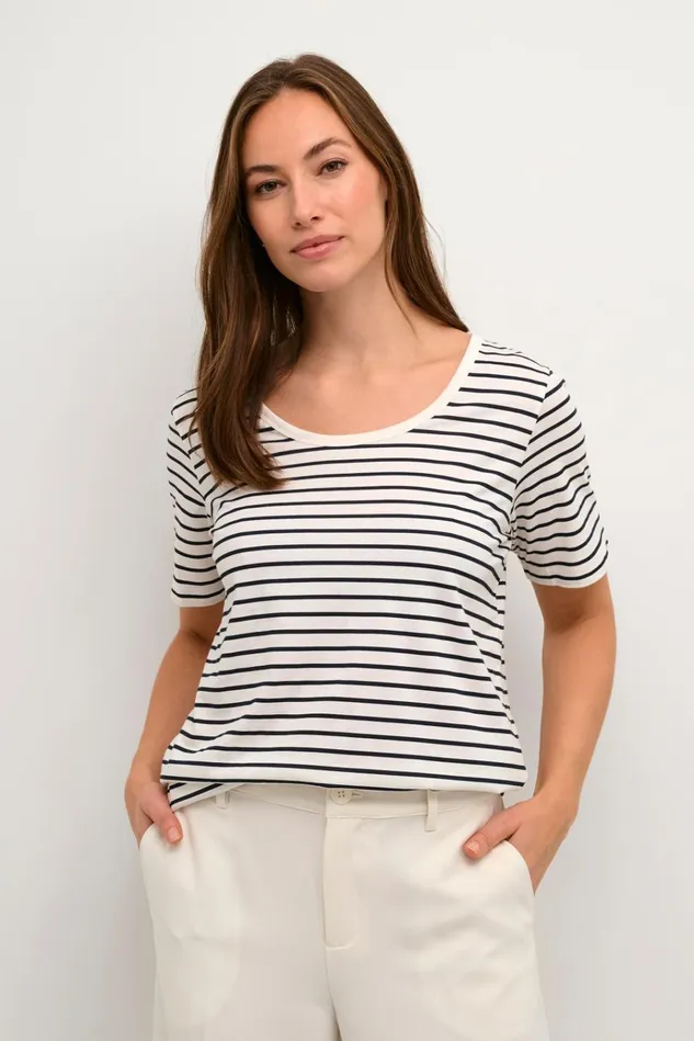 CULTURE Tops and TShirts CUdeia Tshirt Whitesalute Stripe 8211 Women