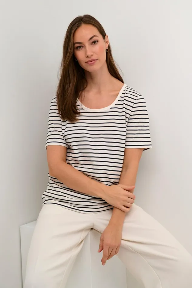 CULTURE Tops and TShirts CUdeia Tshirt Whitesalute Stripe 8211 Women