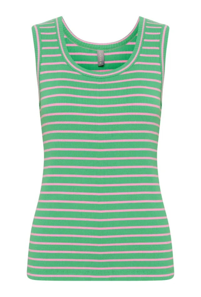 CULTURE Tops and TShirts CUdolly Top Greenpink Stripe 8211 Women
