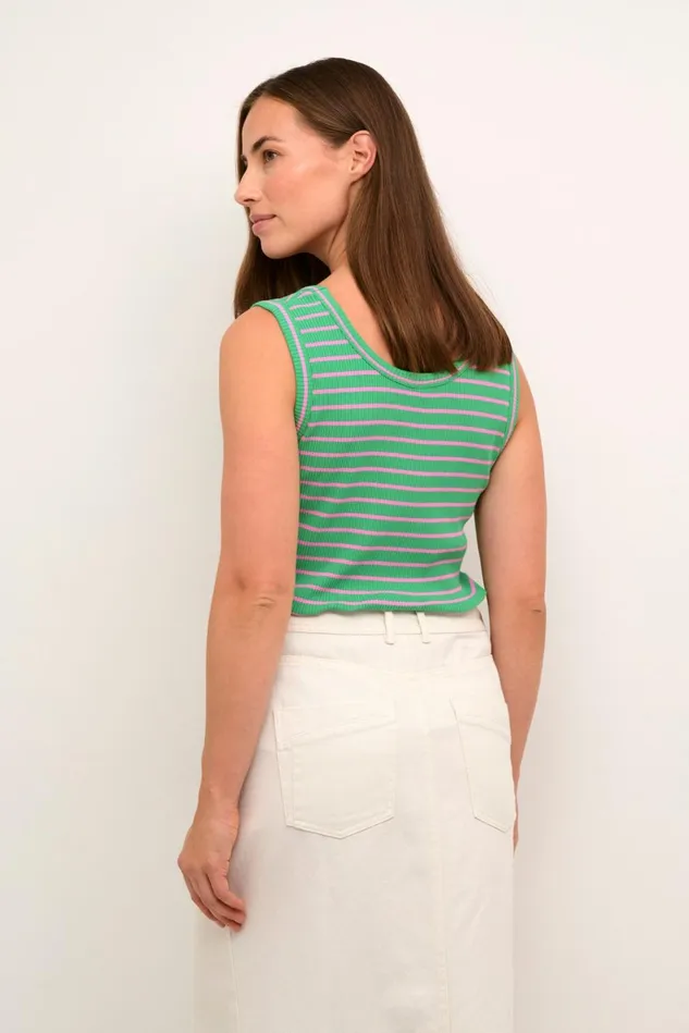 CULTURE Tops and TShirts CUdolly Top Greenpink Stripe 8211 Women
