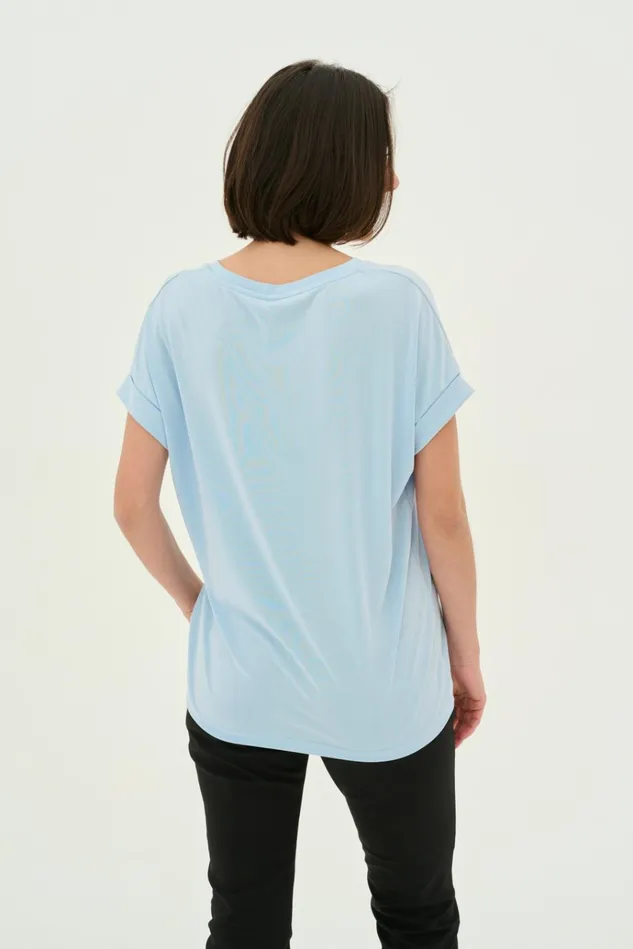 CULTURE Tops and TShirts Kajsa Tshirt Cashmere Blue 8211 Women