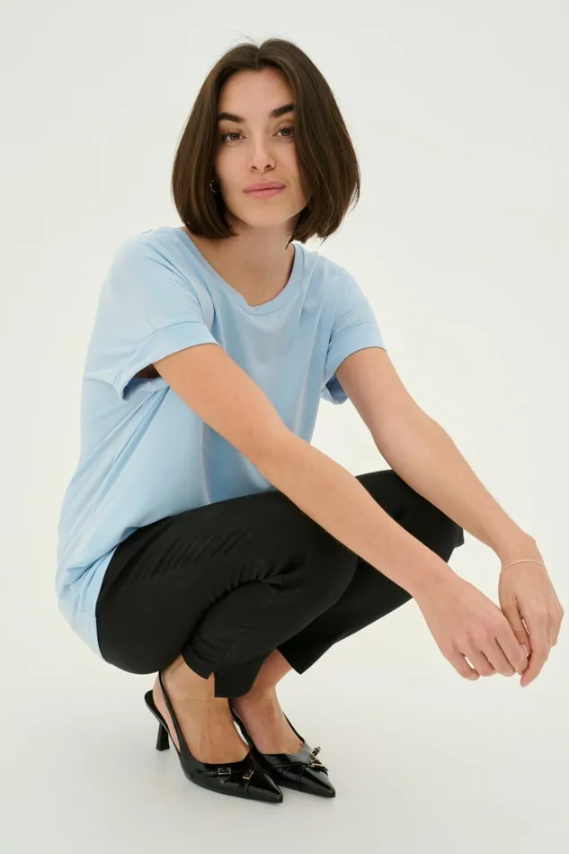 CULTURE Tops and TShirts Kajsa Tshirt Cashmere Blue 8211 Women