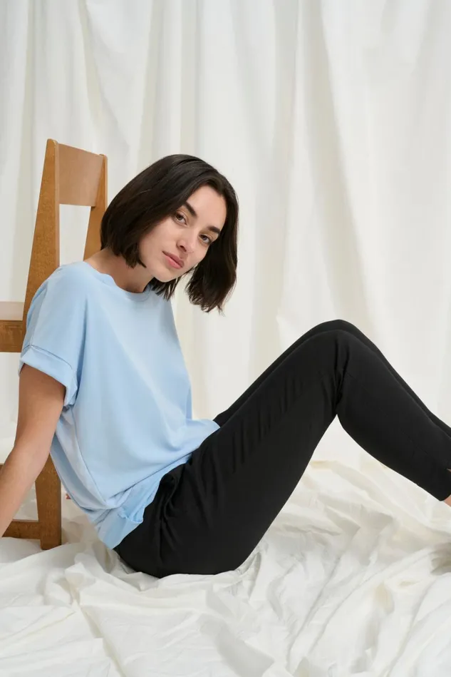 CULTURE Tops and TShirts Kajsa Tshirt Cashmere Blue 8211 Women