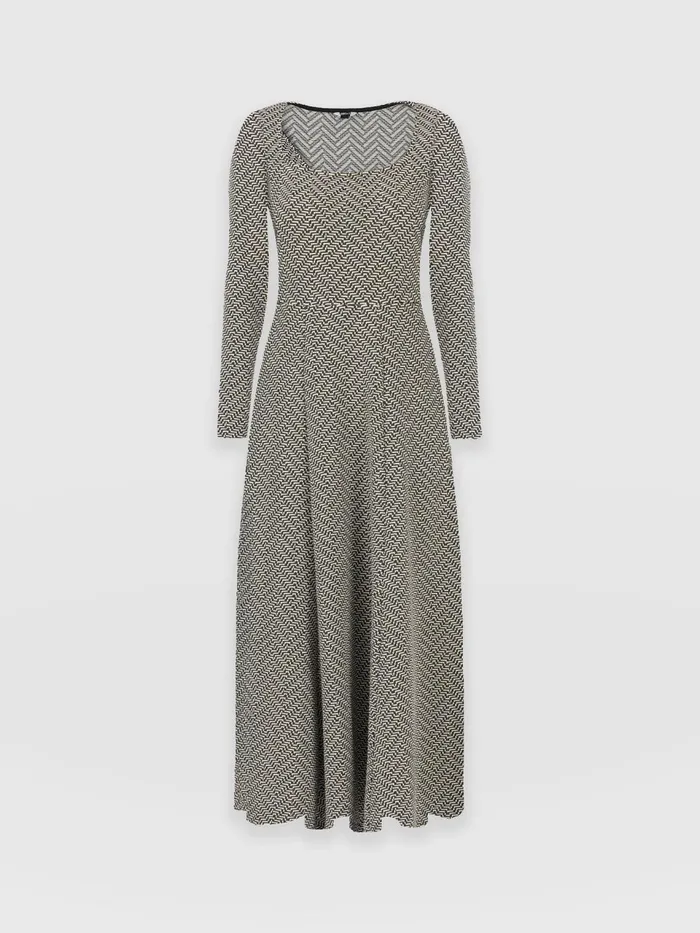 Darcey Flared Dress 8211 Cream Lurex Cream Lurex Women Saint And Sofia Dresses