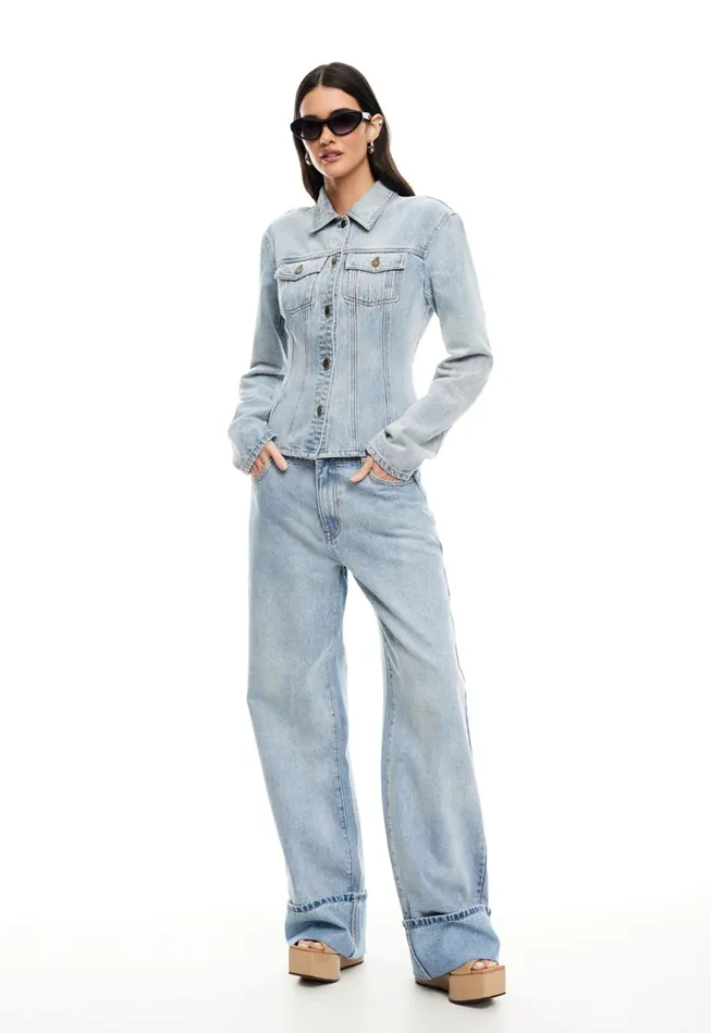 Denim Women Lioness Fashion TOP MODEL CUFFED JEAN Light Denim