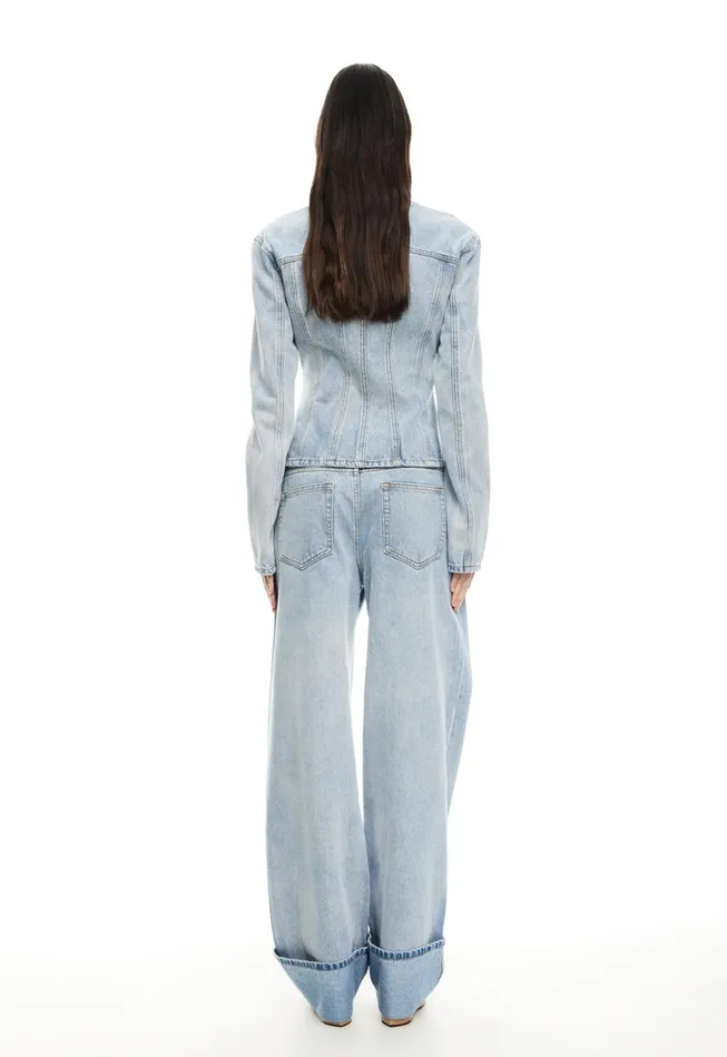 Denim Women Lioness Fashion TOP MODEL CUFFED JEAN Light Denim Denim Women Lioness Fashion TOP MODEL CUFFED JEAN Light Denim
