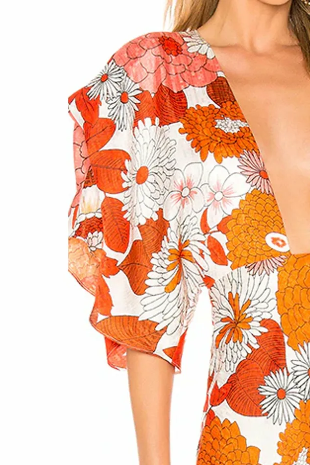 DODO BAR OR Dresses Bernadete Dress Loren Orange Print 8211 Women DODO BAR OR Dresses Bernadete Dress Loren Orange Print 8211 Women