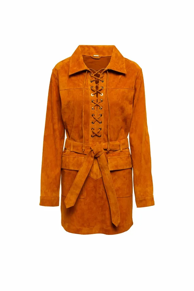 DODO BAR OR Dresses Marina Mini Dress Camel Suede 8211 Women