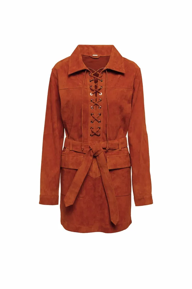 DODO BAR OR Dresses Marina Mini Dress Tan Suede 8211 Women