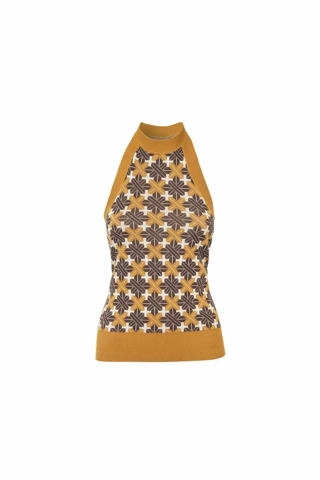 DODO BAR OR Knitwear Lily Top Brown Orange Combo 8211 Women