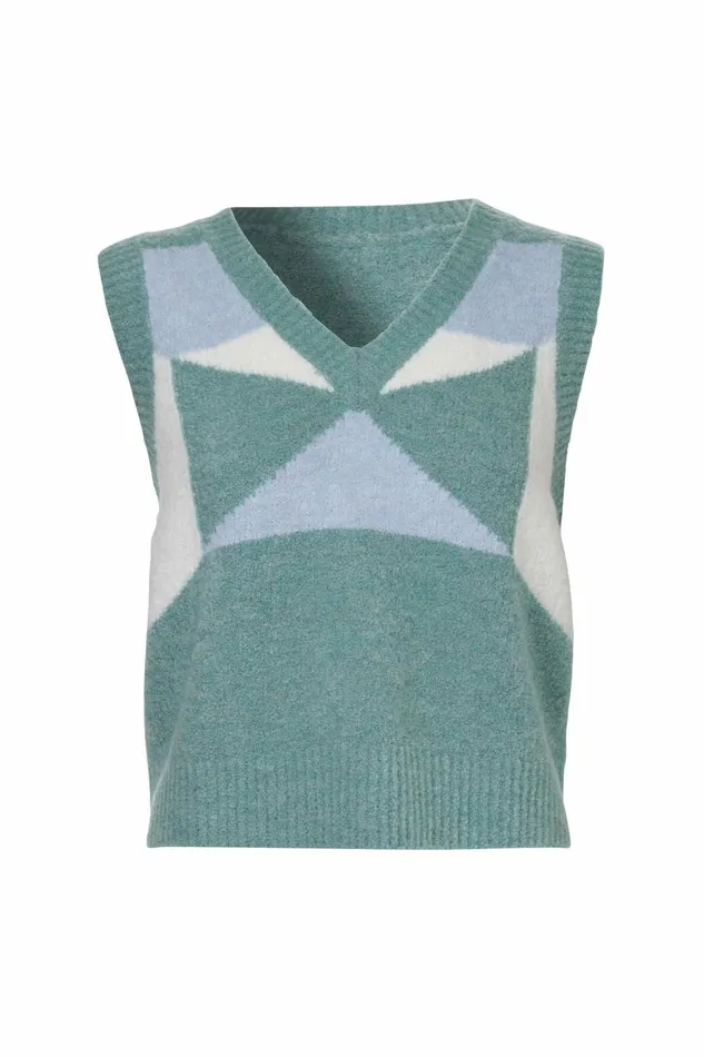 DODO BAR OR Knitwear Silviya Sweater Vest Pale Blue Combo 8211 Women