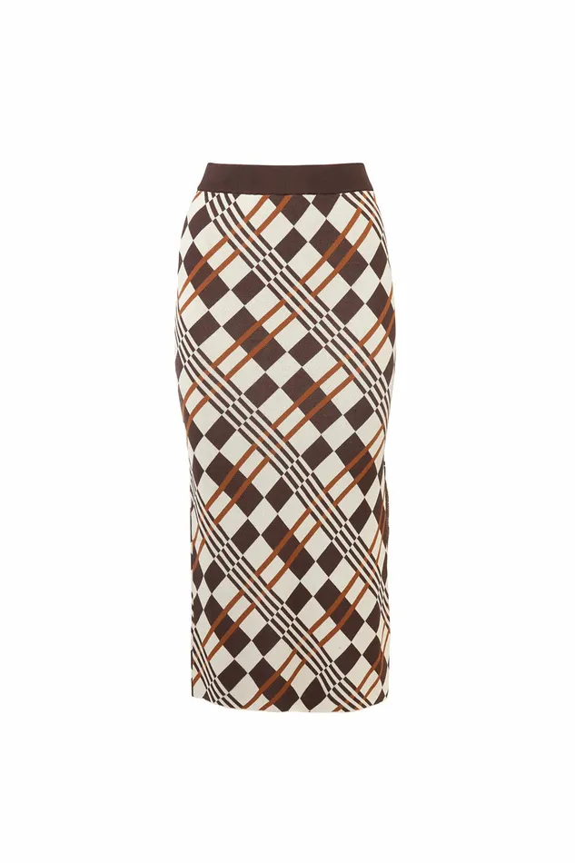 DODO BAR OR Knitwear Thea Skirt Dark Brown Combo 8211 Women