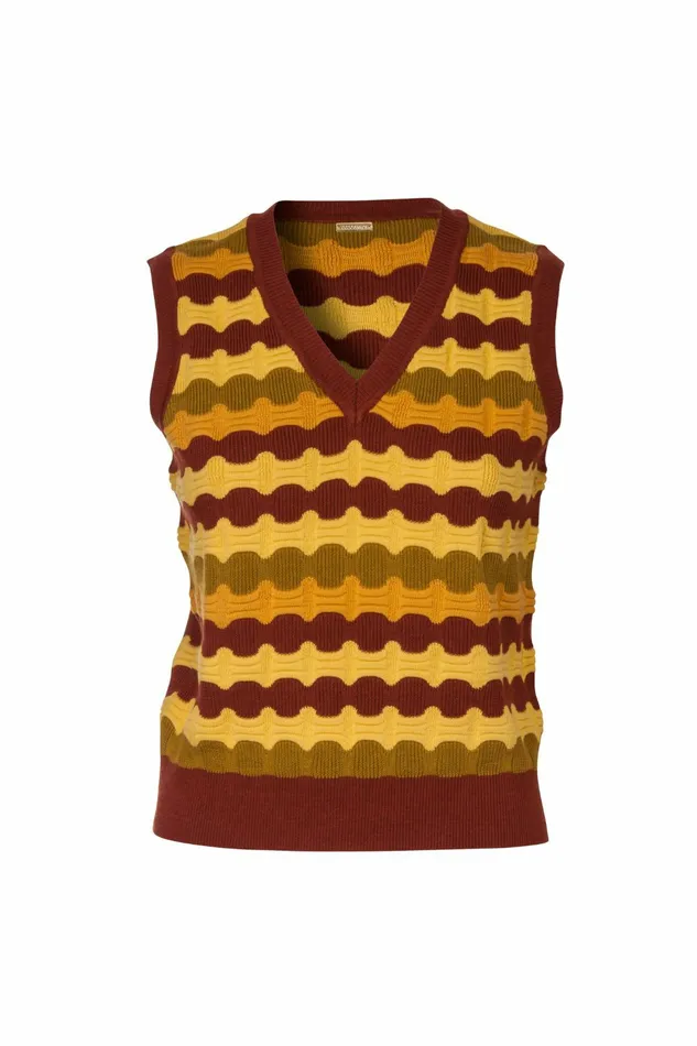 DODO BAR OR Knitwear Verona Sweater Vest Bordo Combo 8211 Women