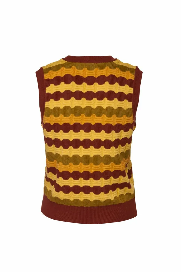 DODO BAR OR Knitwear Verona Sweater Vest Bordo Combo 8211 Women