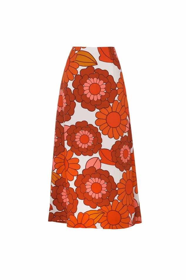 DODO BAR OR Skirts Maximilianne Skirt Lulu Print Orange 8211 Women