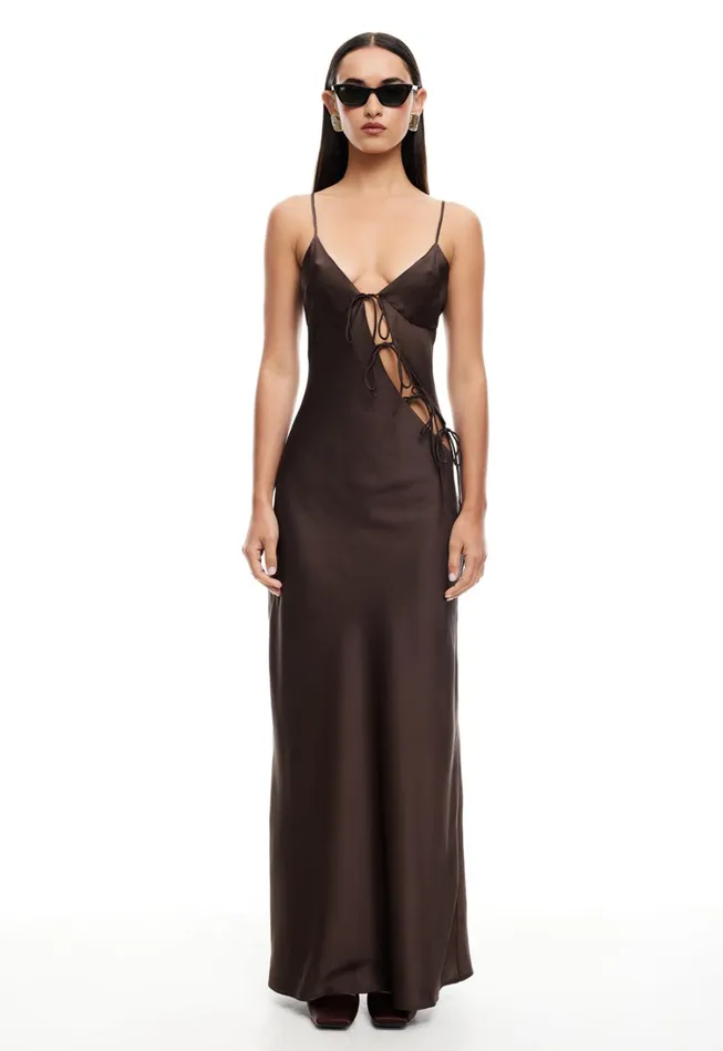 Dresses Women Lioness Fashion ABOUT A GIRL MAXI Chocolate
