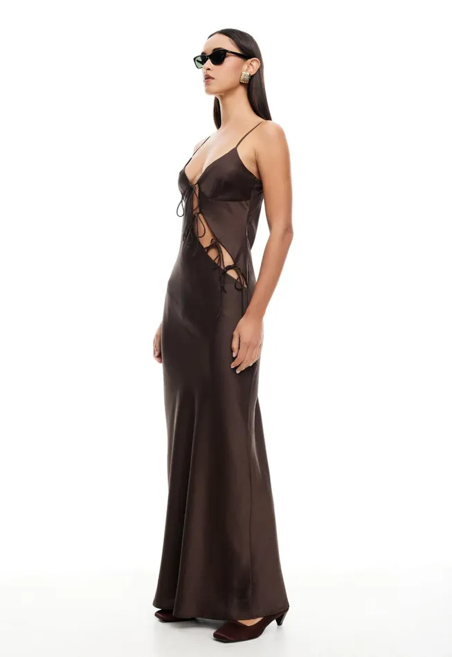 Dresses Women Lioness Fashion ABOUT A GIRL MAXI Chocolate