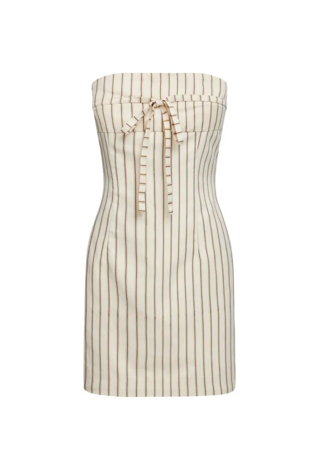 Dresses Women Lioness Fashion CLUB LIONESS MINI DRESS Cream Stripe Dresses Women Lioness Fashion CLUB LIONESS MINI DRESS Cream Stripe