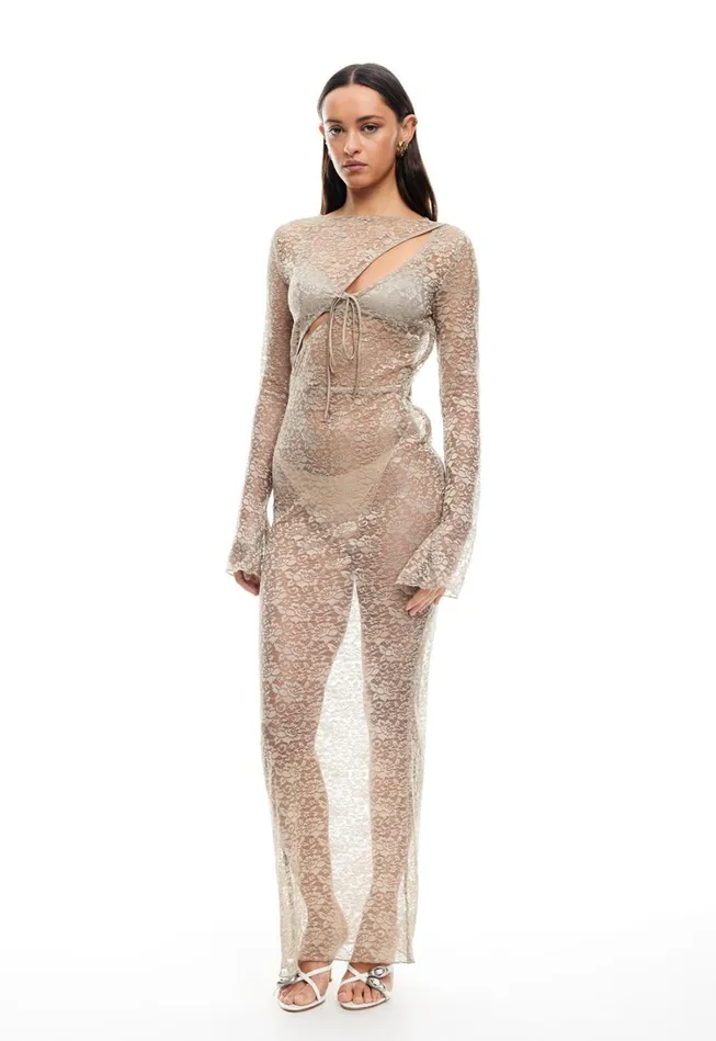 Dresses Women Lioness Fashion FEVER LACE MAXI DRESS Sage