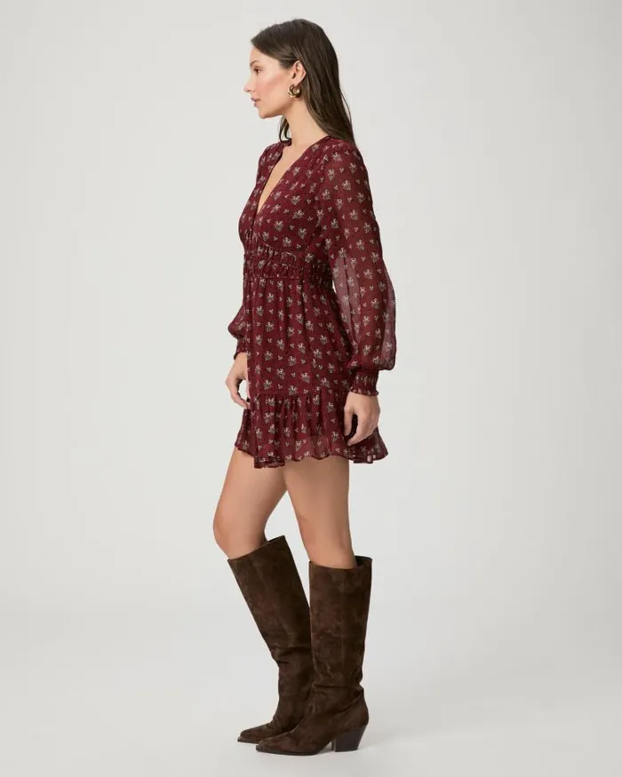 Dresses Women PAIGE Brasserie Dress 8211 Oxblood Multi Silk Dresses Women PAIGE Brasserie Dress 8211 Oxblood Multi Silk
