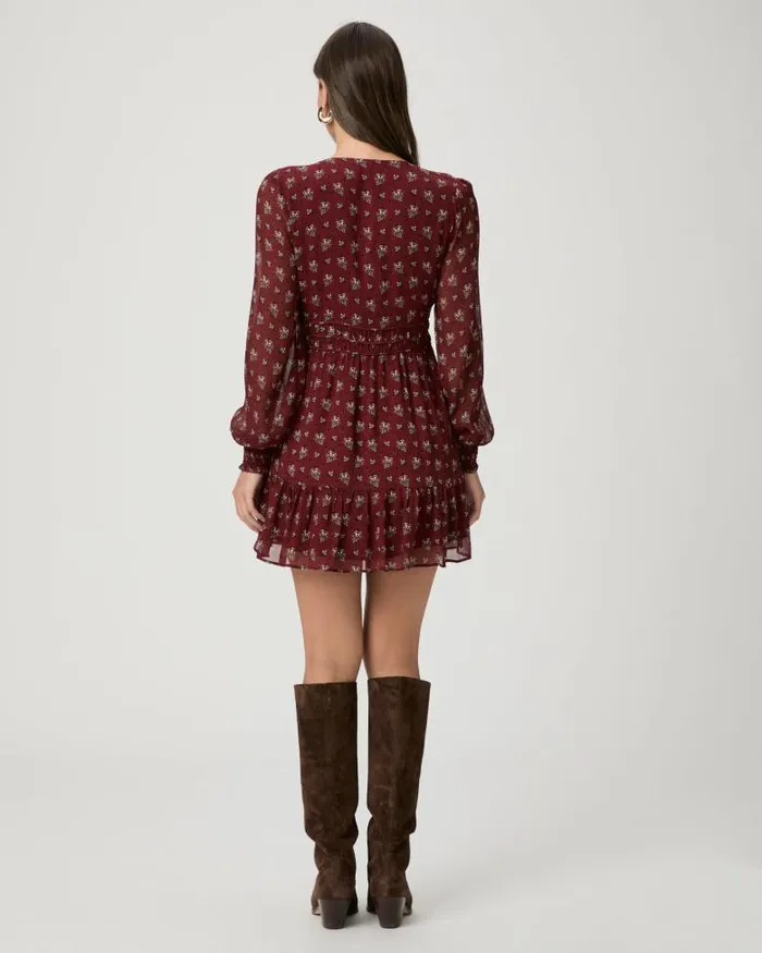 Dresses Women PAIGE Brasserie Dress 8211 Oxblood Multi Silk Dresses Women PAIGE Brasserie Dress 8211 Oxblood Multi Silk