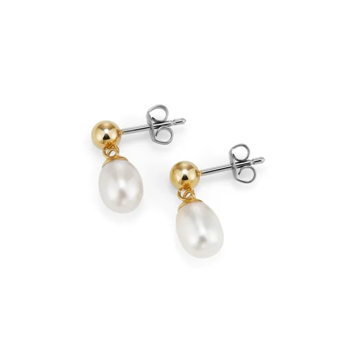 Earrings Women Olivia Burton By The Sea Pearl Gold Plated Drop Earrings