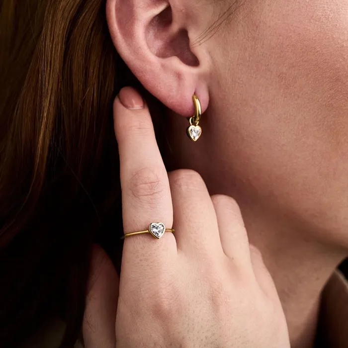 Earrings Women Olivia Burton Gold Heart Huggie Hoops