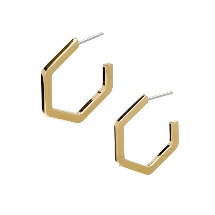 Earrings Women Olivia Burton Honeycomb Gold Plated Large Hoop Earrings