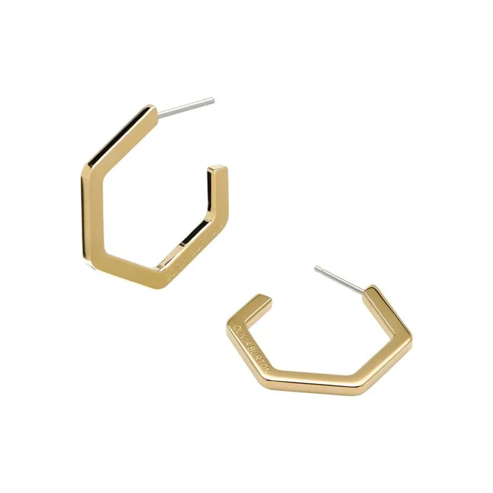 Earrings Women Olivia Burton Honeycomb Gold Plated Large Hoop Earrings