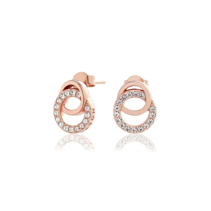 Earrings Women Olivia Burton Rose Gold Interlink Drop Stud Earrings