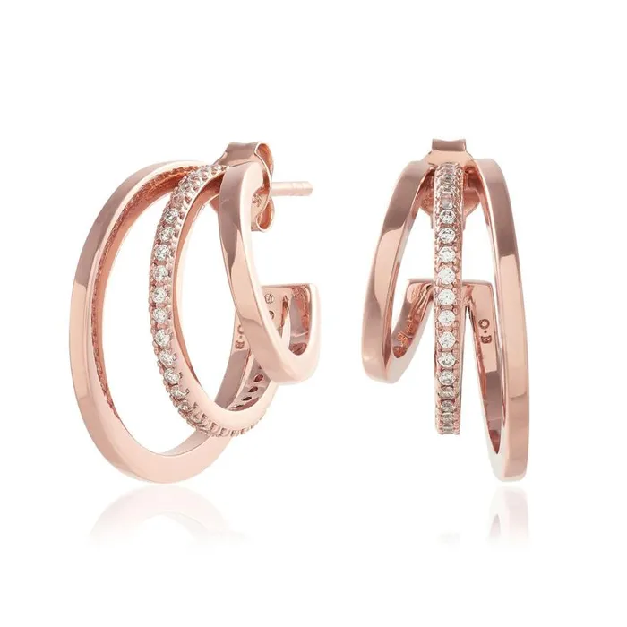 Earrings Women Olivia Burton Rose Gold Multi Hoop Earrings