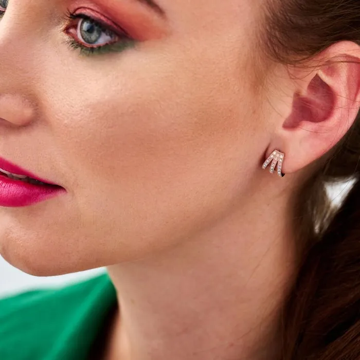 Earrings Women Olivia Burton Rose Gold Rainbow Claw Earrings