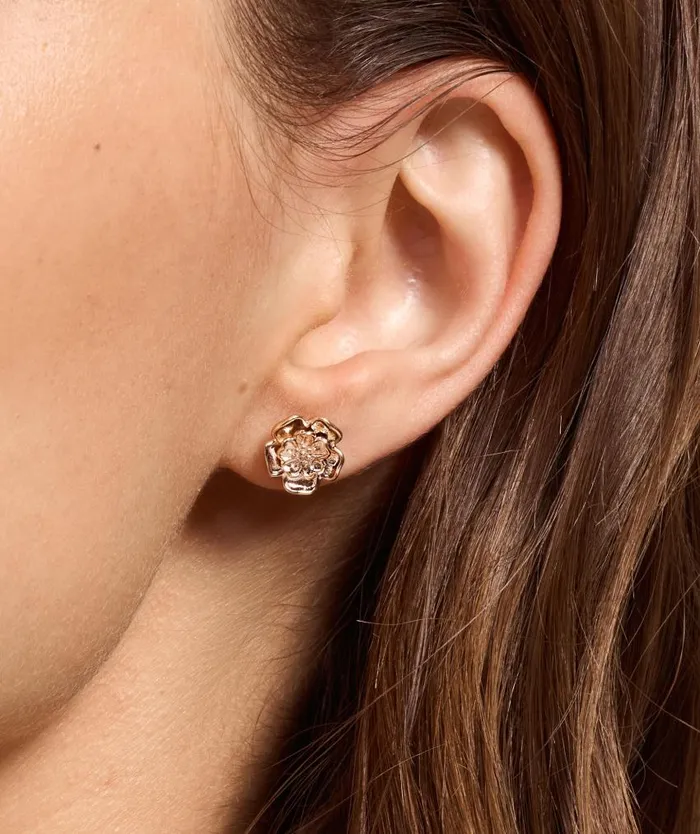 Earrings Women Olivia Burton Tudor Rose Rose Gold Plated Stud Earrings