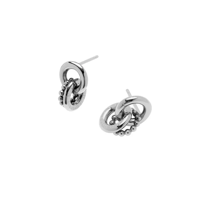 Earrings Women Olivia Burton Vintage Bead Silver Interlinked Circle Earrings