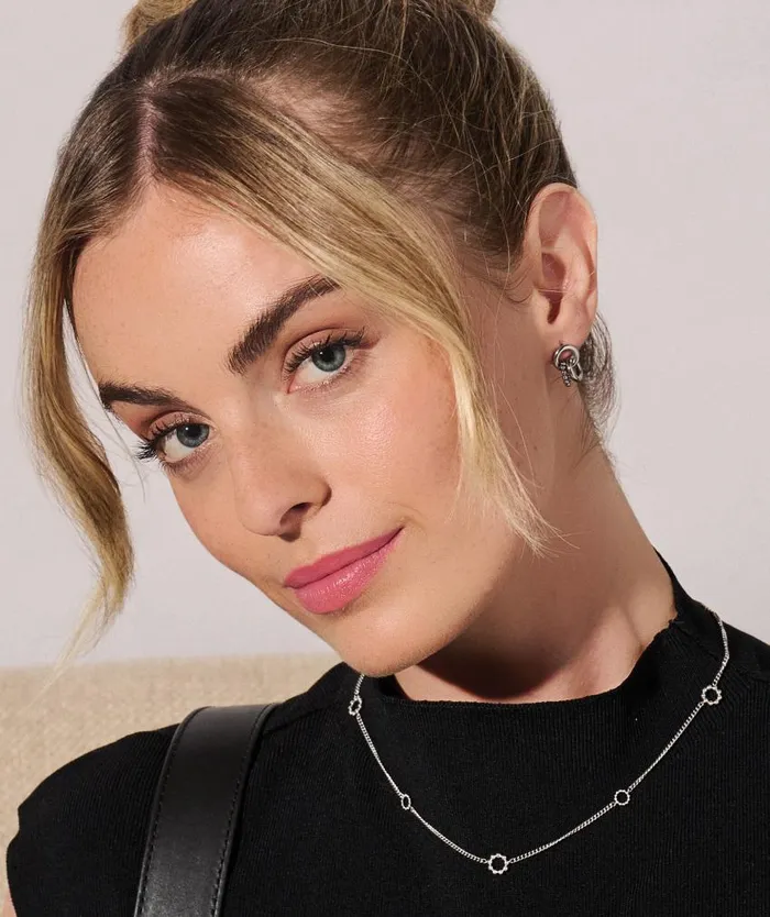 Earrings Women Olivia Burton Vintage Bead Silver Interlinked Circle Earrings