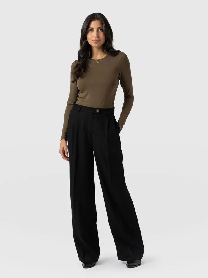 Emery Wide Leg Pant 8211 Black Black Women Saint And Sofia Pants