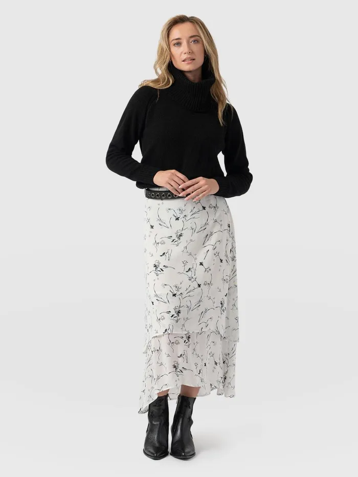 Etta Layered Skirt 8211 White Floral White Floral Women Saint And Sofia Skirts