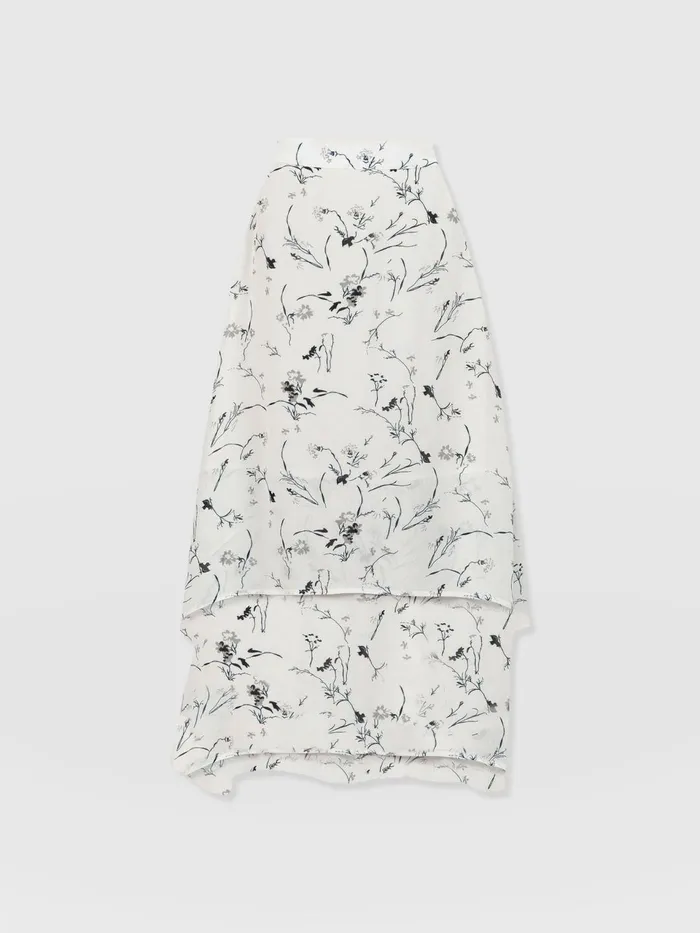 Etta Layered Skirt 8211 White Floral White Floral Women Saint And Sofia Skirts