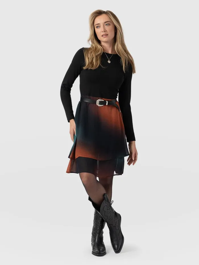 Etta Mini Layered Dress 8211 Orange Coral Orange Coral Women Saint And Sofia Dresses