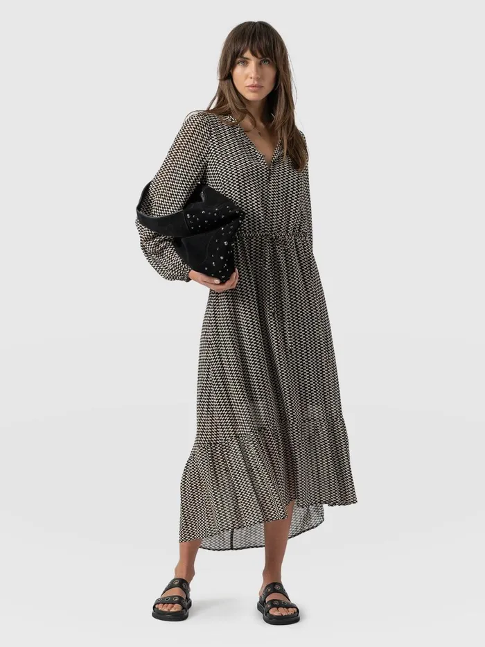Evelyn High Low Dress 8211 Monochrome Wave Monochrome Wave Women Saint And Sofia Dresses