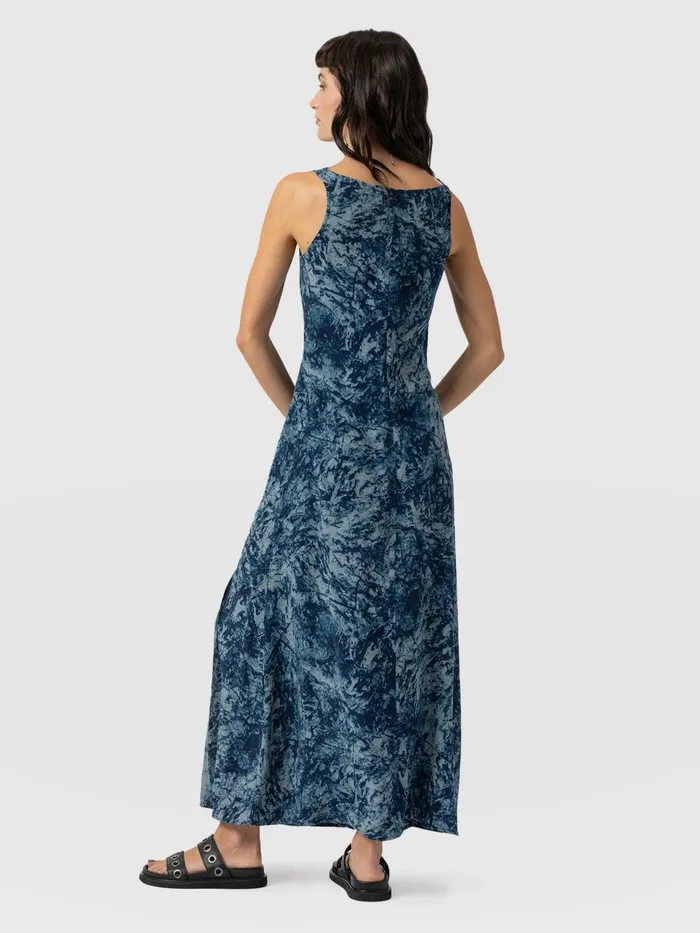 Faye Cowl Neck Dress 8211 Blue Marble Blue Marble Women Saint And Sofia Dresses
